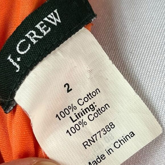 J. Crew Women’s Orange Embossed Cotton Shift Dress, Size 2 - Picture 6 of 11